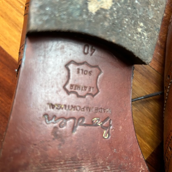 BODEN Wingtip Brogues Shoes Tan Leather Euro sz 40 - Picture 10 of 11